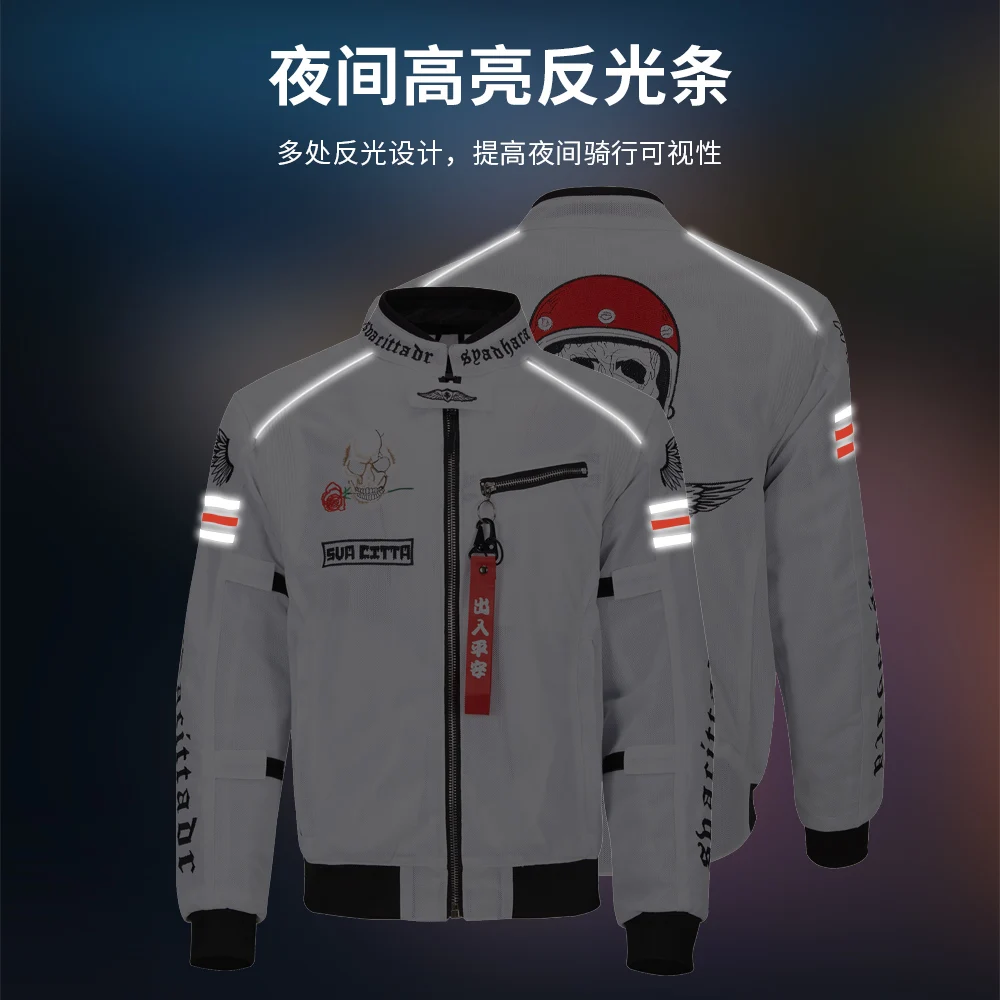 Motorcycle motorcycle clothes summer women's XS size breathable mesh thin men's Retro riding fall proof clothes windproof and wa