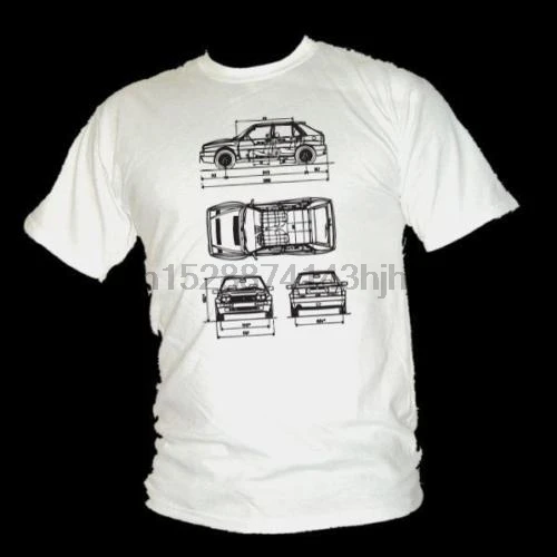 Lancia Delta HF Integrale Rally legend SCHEMATIC design t-Shirt mens all sizes |
