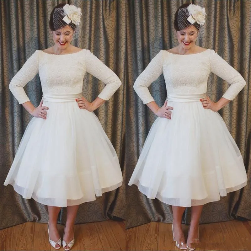 plus size ankle length wedding dresses