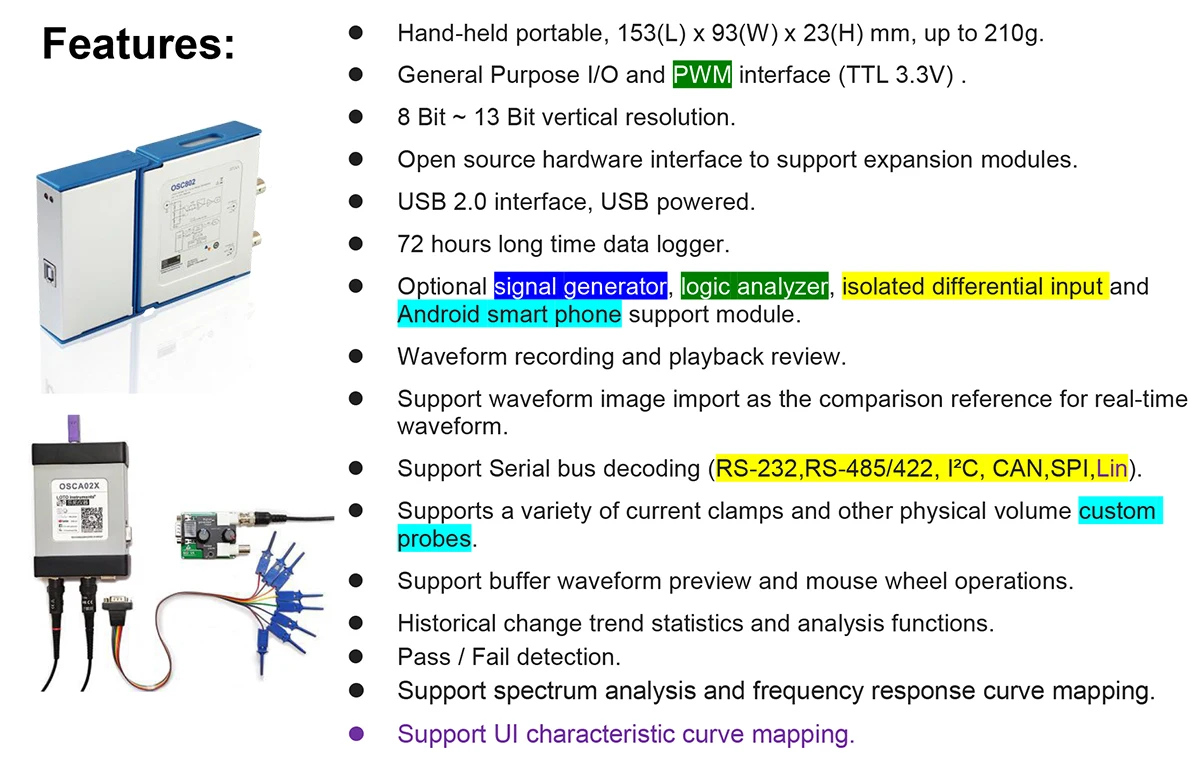 Осциллограф для ПК осциллограф LOTO USB осциллограф 48x50 мм/с BW20MHz ...
