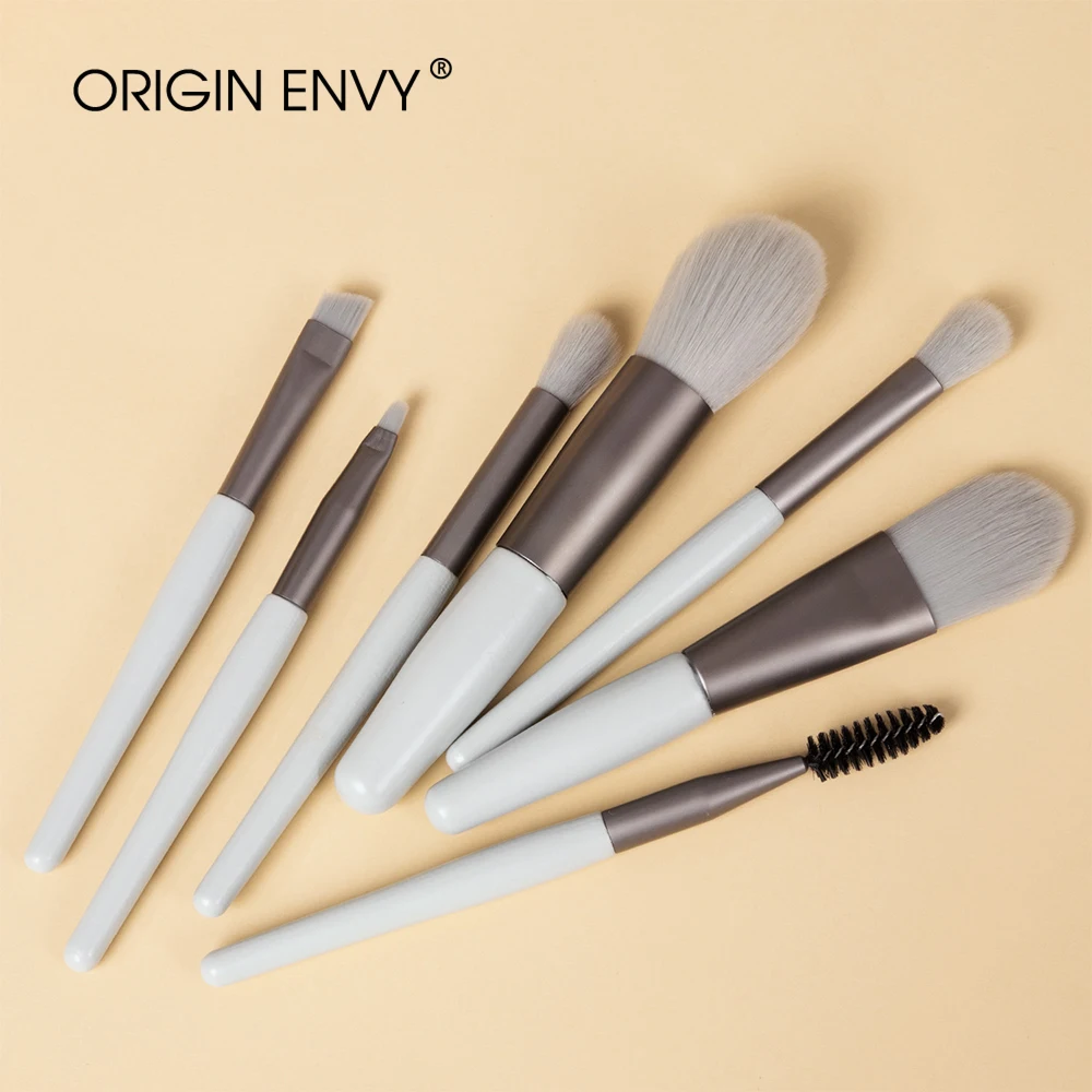 ORIGIN ENVY 7Pcs Makeup Brushes Foundation Brush Wooden Handle Soft Hair Makeup Set Brush Portable Beauty Tool Beauty