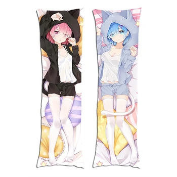 

Anime Pillowcase Life In A Different World From Zero Rem Ram Dakimakura Cute Body Pillowcase Cartoon Hug Pillow Cover Case
