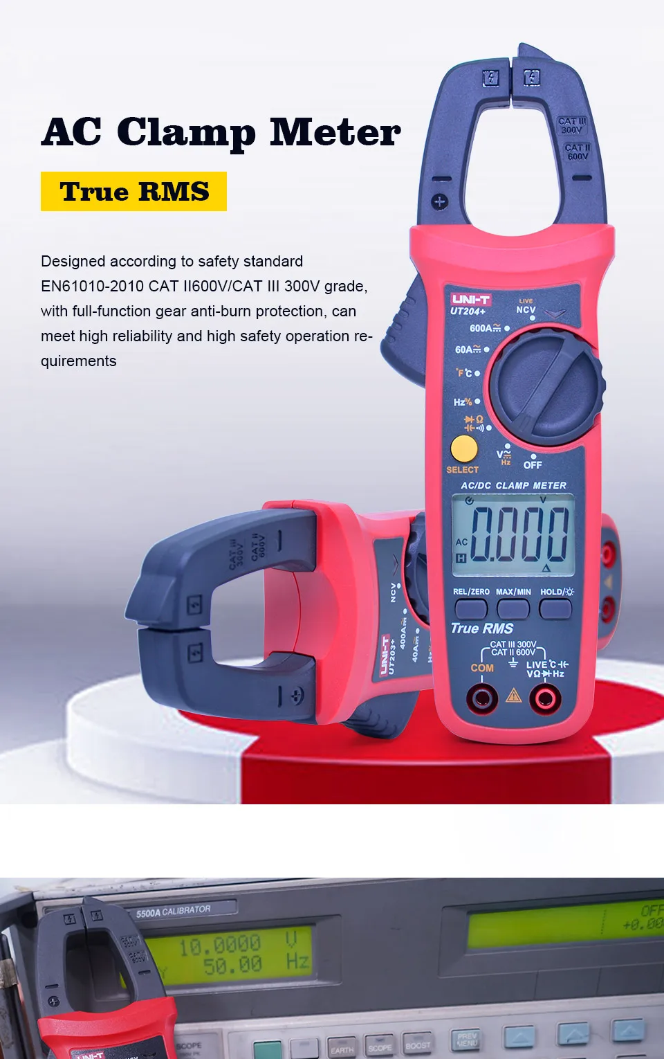 UNI-T UNI T True RMS цифровой клещи постоянного тока переменного тока UT203+ UT204+ 400A-600A мультиметр автоматический диапазон защита от ложного обнаружения