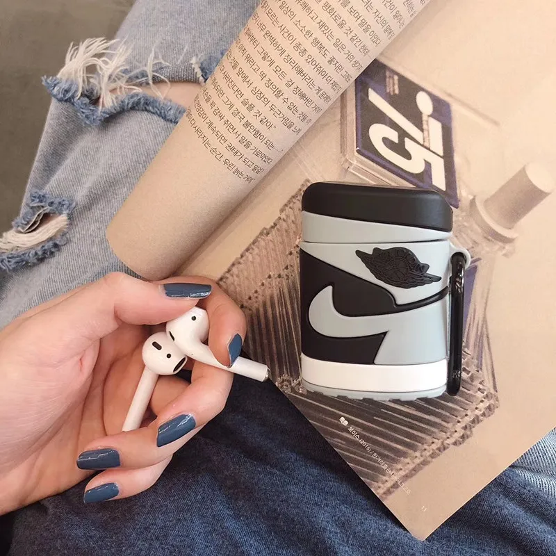 Горячая официальная Спортивная Обувная коробка, беспроводные наушники, зарядная крышка, сумка для Apple AirPods 1 2, мягкая силиконовая bluetooth-коробка, чехол для гарнитуры - Цвет: style 5