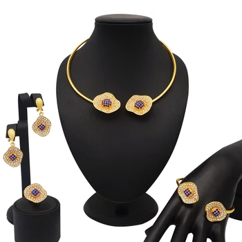 

african jewelry sets wedding bridal party jewelry set pink rhinestone gold fine jewelry sets african women fashion