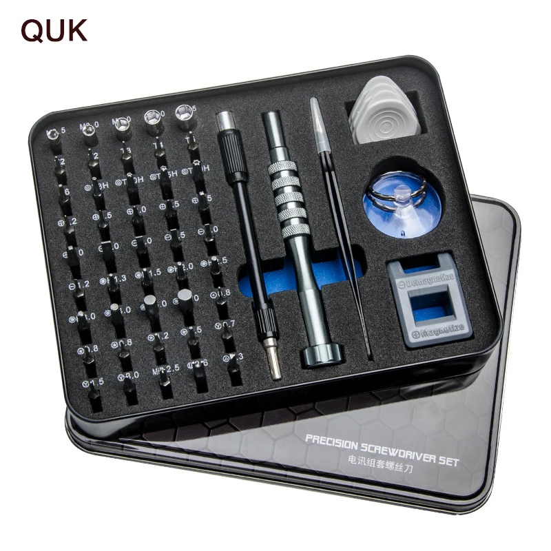QUK набор высокоточных отвёрток 55 в 1 Torx отвертка бит шестигранный, Магнитный Отвертки, универсальные инструменты для походов и телефон набор инструментов для ремонта