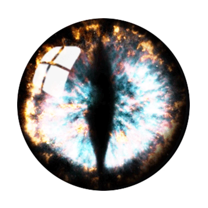 10-30pcs 10mm-30mm Round Handmade Dragon Cat Eyes Photo Glass Cabochons Base Setting Jewelry Charms Accessory No.1009 - Цвет: Style A