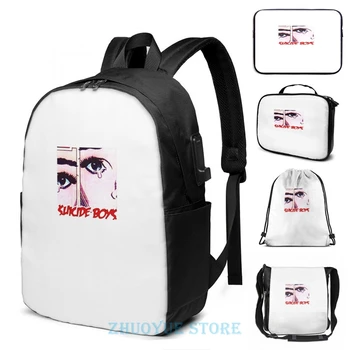 

Funny Graphic print SUICIDE BOYS(3) USB Charge Backpack men School bags Women bag Travel laptop bag