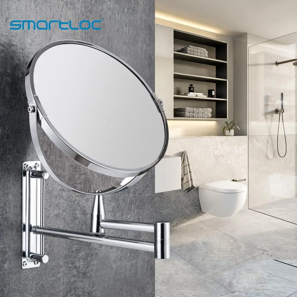 Выдвижное зеркало для ванной smartloc, 8 дюймов, 1X5X, умное зеркало для макияжа, настенное зеркало для ванной комнаты, шкаф|Зеркала для ванной|   | АлиЭкспресс