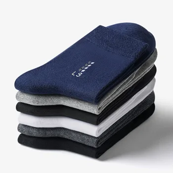 

6 Pairs Socks Set Brand Men's Pure Cotton Socks New Style Black Men Socks Soft Breathable Autumn Winter for Male Socks