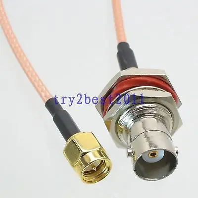 

DHL/EMS 50 Sets RG316 BNC jack pin bulkhead to SMA plug pin RF Jumper pigtail Cable 12inch -C1