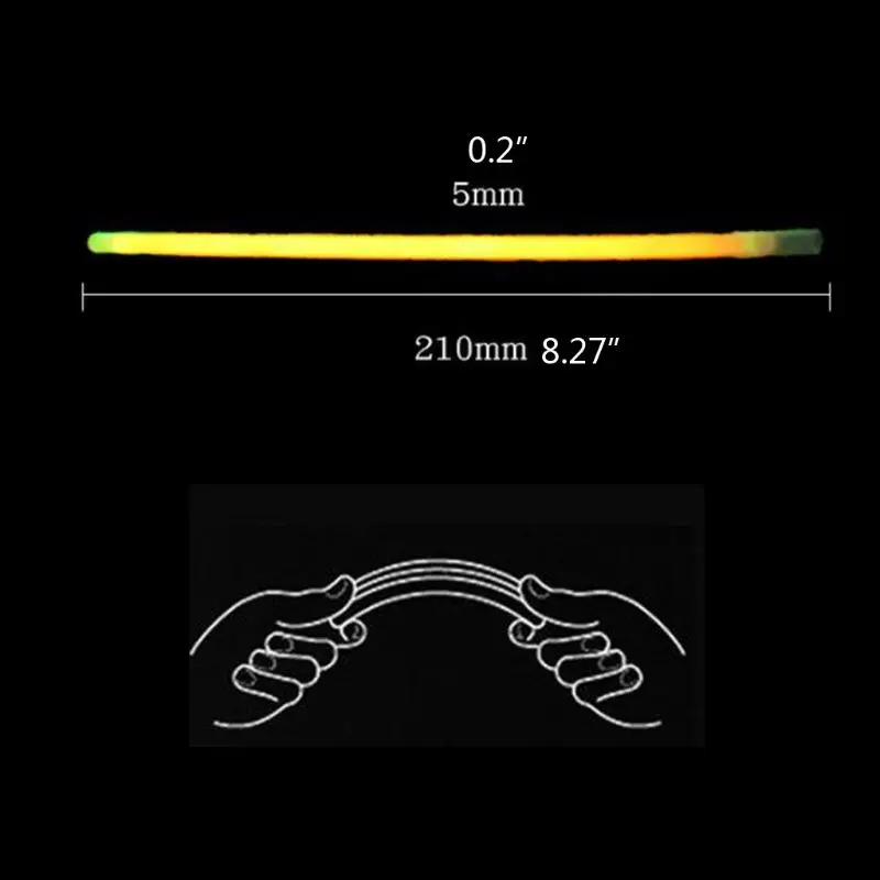 100 шт. Флуоресцентный светильник Светящиеся в темноте палочки Браслеты для свадебной вечеринки игрушки