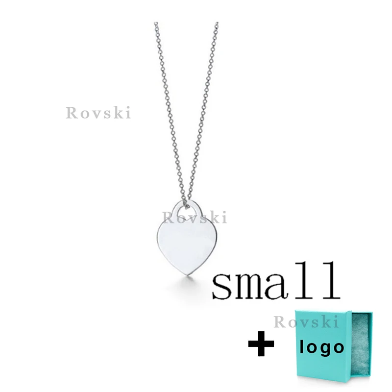 XL TFX TIFF Rllen Sterling Silver Small Heart Carving Necklace Is Suitable for Women's Party Jewelry Wholesale Free Delivery - Цвет камня: Красный