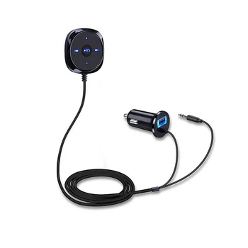 

AOZBZ USB Charger Hands-free Cigarette Lighter Magnetic Base Bluetooth Car Kit MP3 3.5mm AUX Audio Music Receiver Adapter A2DP