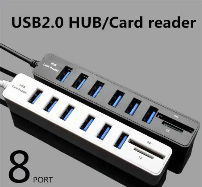 

HUB COMBO 8-port splitter extension USB combination 3/6 port USB 2.0 hub high speed splitter multi USB combination 2 in 1 SD / T