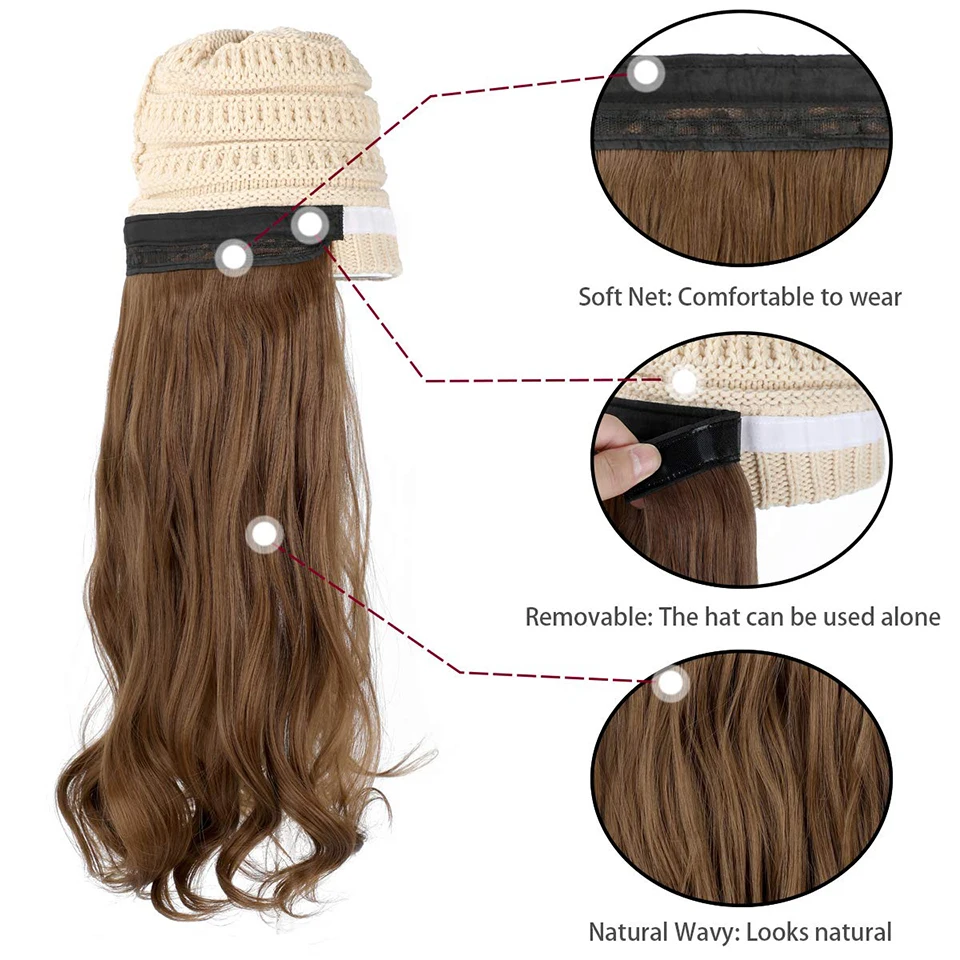 Chic Hat Wigs: Elevate style seamlessly with this versatile fashion fusion .image 2