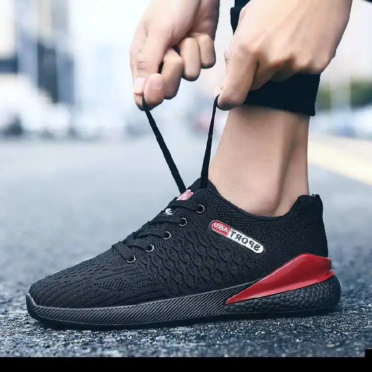 

2019 New Style MEN'S SHOES Spring Summer Men Casual Fly-kit Mesh Athletic Shoes Male STUDENT'S Breathable Running Shoe