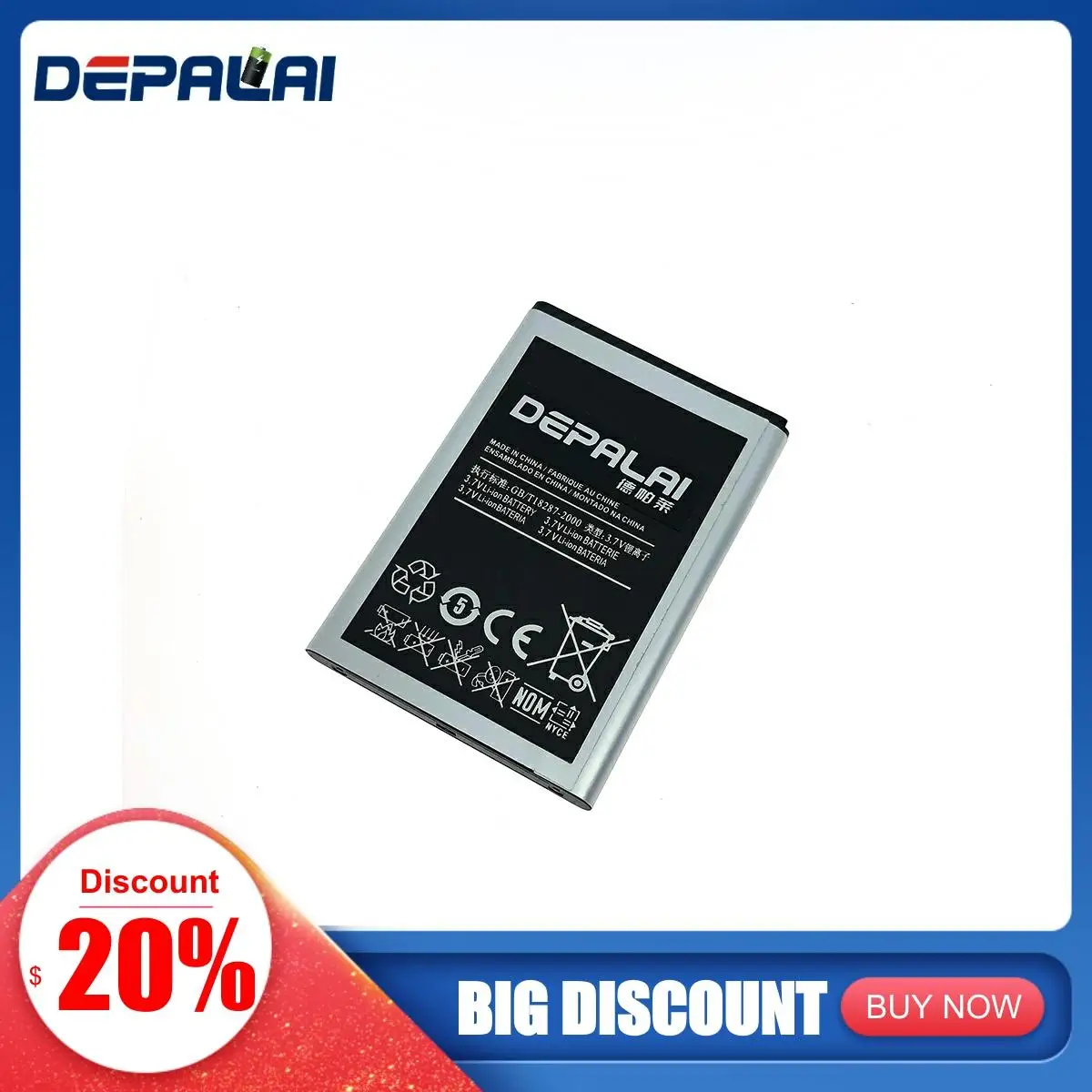 Хорошее качество AAA для Samsung GALAXY i8910 i5800 S8500 S8530 i5801 W799 аккумулятор стандарта EB504465VU