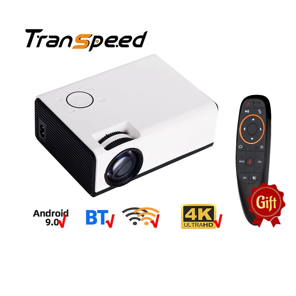 Светодиодный мини-проектор Transpeed Android 2 4 RK3228A 4K USB G и Φ Wi-Fi BT4.1 видео домашний