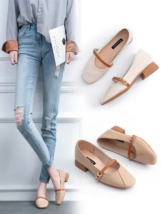 

Shoes woman luxury brand single shoes women's flat-bottomed grandma shoes wild peas shoes shallow mouth Korean version