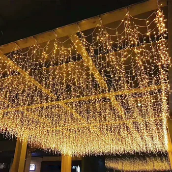 

christmas lights outdoor decoration 4 meter led curtain icicle string lights new year wedding party garland fairy light 220v