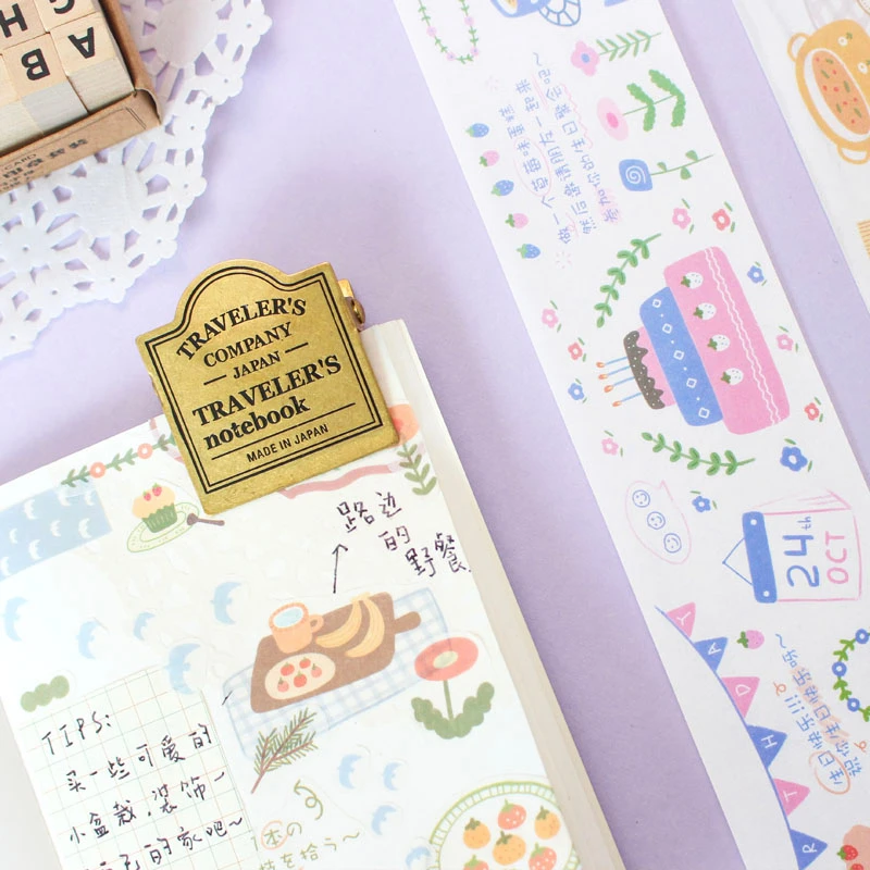 

5x40cm picnic Series Color Washi Masking Tape Release Paper Stickers Scrapbooking Stationery bullet journal Decorative Tape