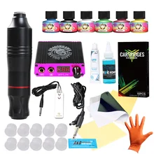 Профессиональная ротационная ручка, набор для татуировки, Бесконтактный пигмент, набор, lcd, мини мощное оборудование для татуировки, принадлежности