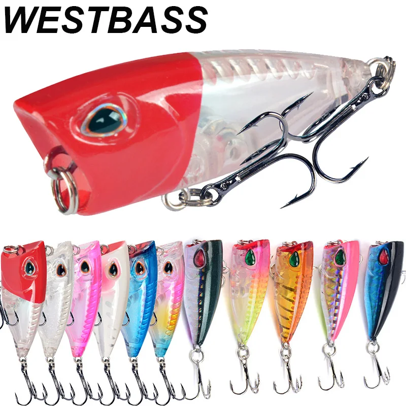 WESTBASS 1PCS Floating Popper Lure 4cm-3g Mini Fishing Bait