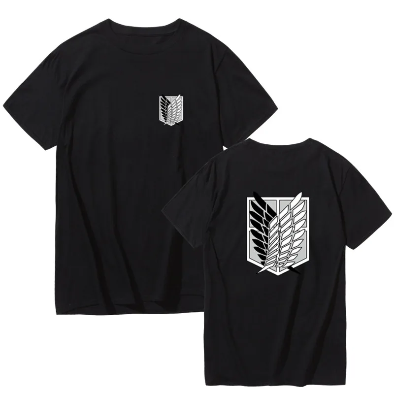 Attack on Titan t shirt anime plus size tops tees summer mens short sleeve tshirt cartoon streetwear t-shirt boys clothes | Мужская