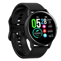 Black GOLDENSPIKE DT88 Smart Watch IP68 waterproof Heart rate monitor Smartwatch Message reminder Fitness tracker For Android and IOS - Цвет: Black