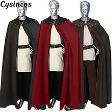 CYSINCOS для взрослых мужчин 12 13 век Англия Королева Костюм Larp средневековый рыцарь Макси плащ Cos Халат