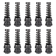 Uxcell PG11 кабельный ввод водонепроницаемый нейлоновый Шарнир регулируемый фиксатор с сбросом напряжения для 5-10 мм диаметр провода, 10 шт