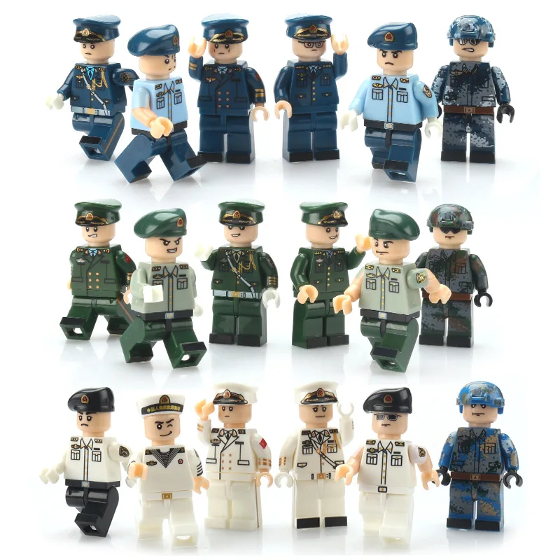 

City Technic Military Wars WW2 Navy Army Air Force Gun Building Blocks Model Clone Troopers Soldier Mini Figures Toy Bricks Gift