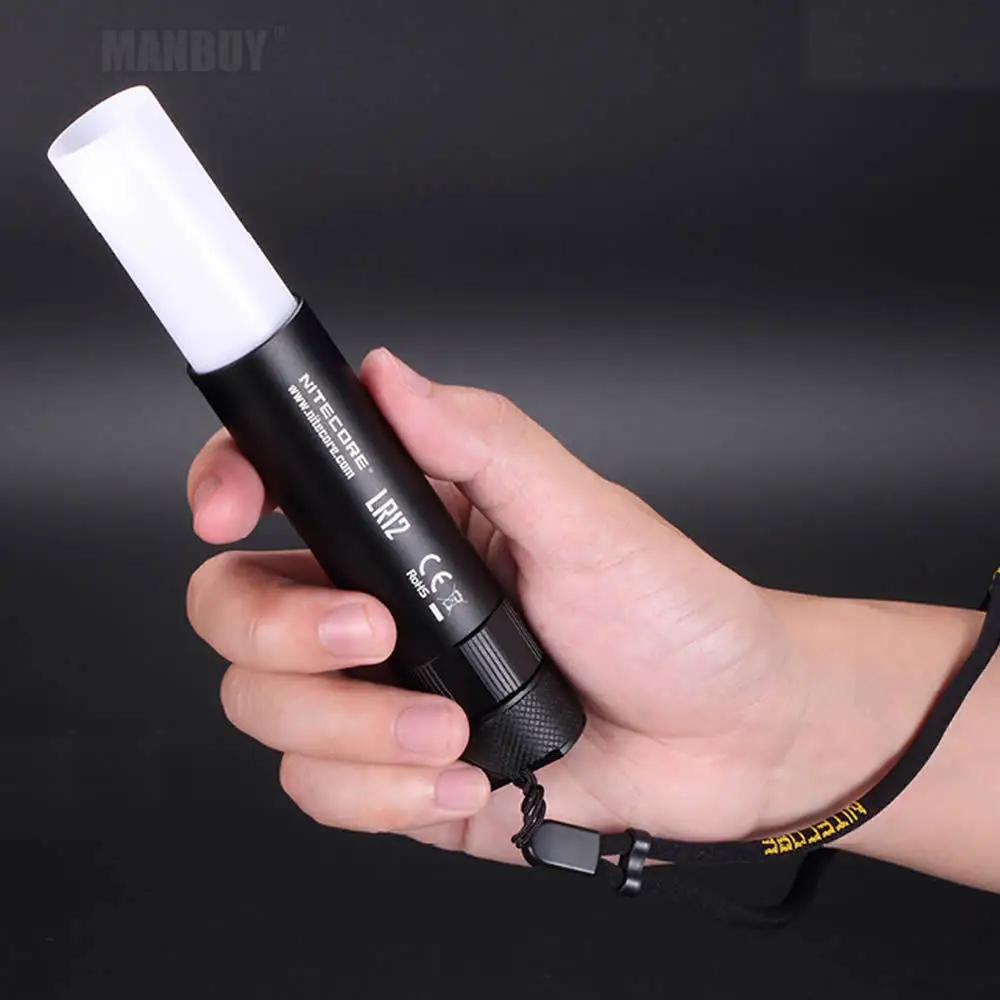 Хит продаж портативный фонарик Nitecore LR12 2 в 1 CREE XP L HD V6 LED 1000LMs без аккумулятора 18650