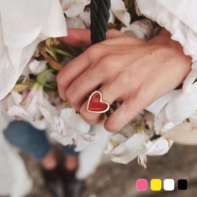 2019 New Arrivals Must Have Vintage Gold Color Red Heart Rings For Women Minimalist Party Knuckle Rings Size 7