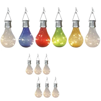 

Outdoor Lights with 6 Solar Bulbs, Waterproof for Camping Home Garden Christmas Party Lights