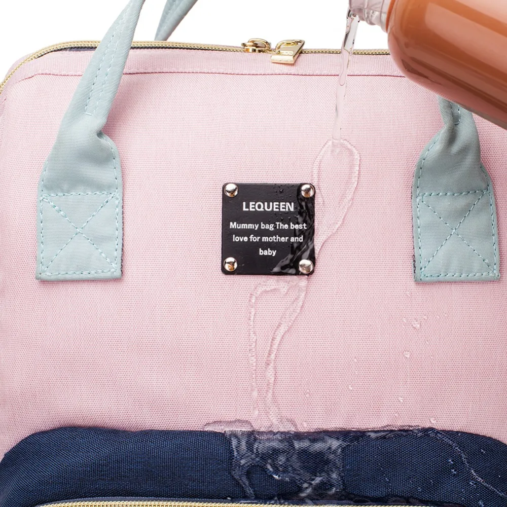 Lequeen Модная Портативная сумка для подгузников для мам, большая вместительность, водонепроницаемый рюкзак для путешествий, сумка для подгузников для ухода за ребенком