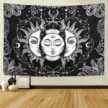 

Exquisite Beach Mat Square Bed Cover Black Retro Home Decor Wall Mount Sun Tapestry Family Hanging Ornament Art Tablecloth