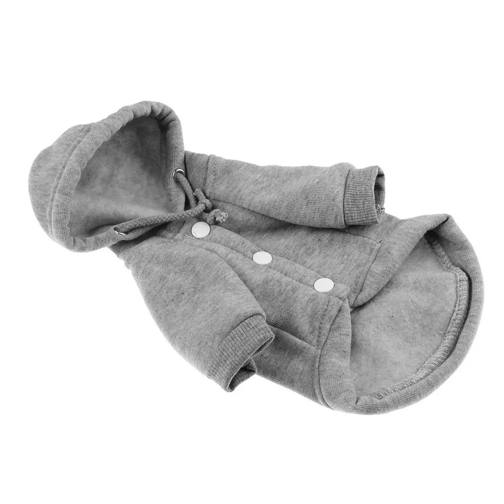 gray Winter Warm Pet Dog Coat Clothes Hoodie Sweater For Small Medium Dogs Costumes Dogs Jackets XS-XXL Drop Shipping - Цвет: gray