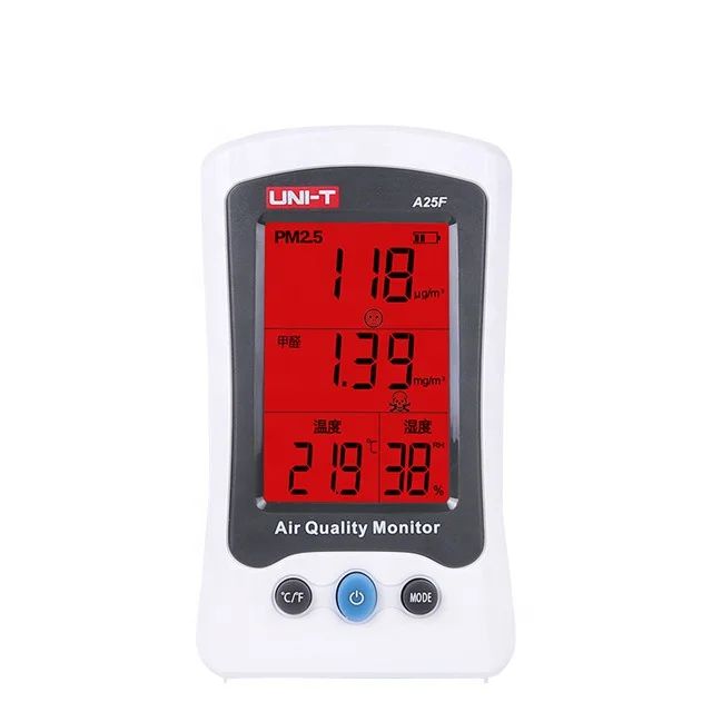 

UNI-t PM2.5 Meter Air quality monitor A25F formaldehyde (HCHO) meter Temperature measuring LCD backlight with battery