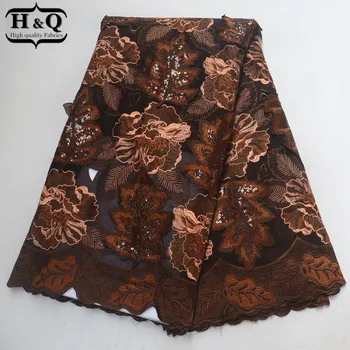 

Beautiful 3D Applique African Dry Lace Fabric 5 Yards/pcs Swiss Voile Lace with Sequins 100% Cotton Embroidery Lace For Wedding