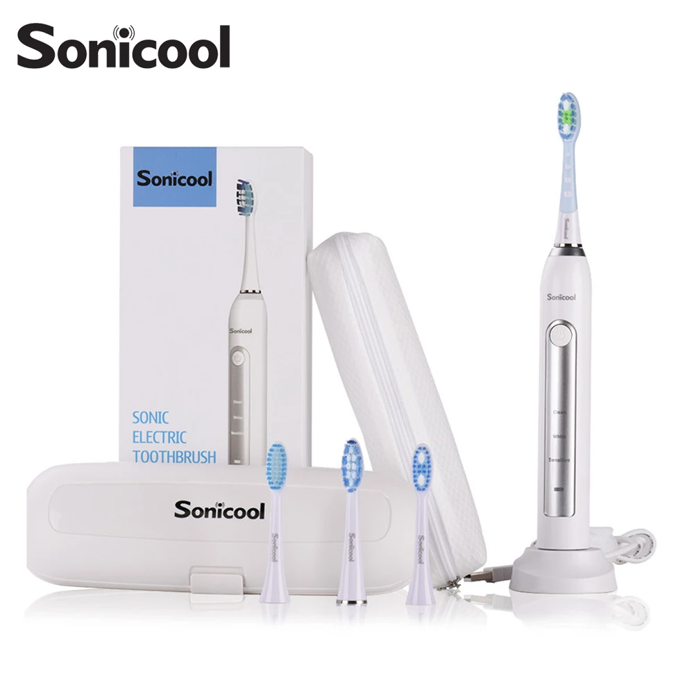 Электрическая зубная щетка Sonicool 051B USB перезаряжаемая ультразвуковая 48000 вибраций