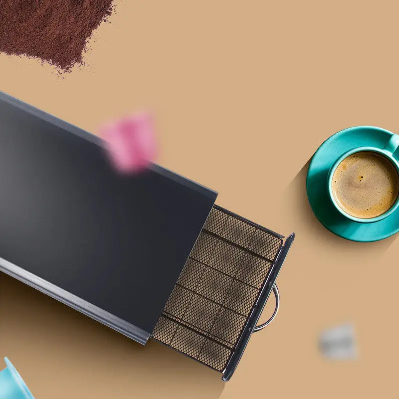 50 Pods Coffee Capsules Organizer Practical Coffee Pod Holder Rack Storage Drawer for 40pcs Nespresso Shelves Box Organizer