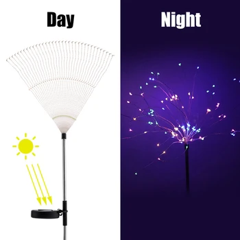 

90LED Solar Powered Fireworks Tree Lawn Light For Yard Patio Pathway Outdoor Garden Decor New