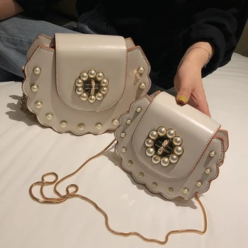 

Circular PU Leather Crossbody Bags For Women 2020 New Mini Shoulder Messenger Bag With Pearl Lock Handle Pack Lady Travel Totes