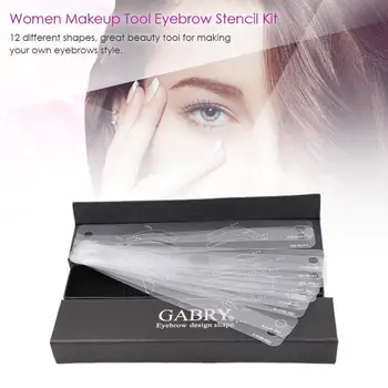 

12sytles Reusable Eyebrow Stencil Set Diy Eye Brow Styling Template Tool Women Auxiliary Makeup Drawing Shaping Beauty Card K7H1