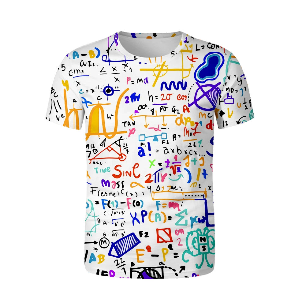 Funny 3D T Shirt Mathematical Formula Summer Streetwear Tee Shirt  Fashion O-Neck Soft Oversized T-Shirt Math Enthusiast Clothes bulk t shirts
