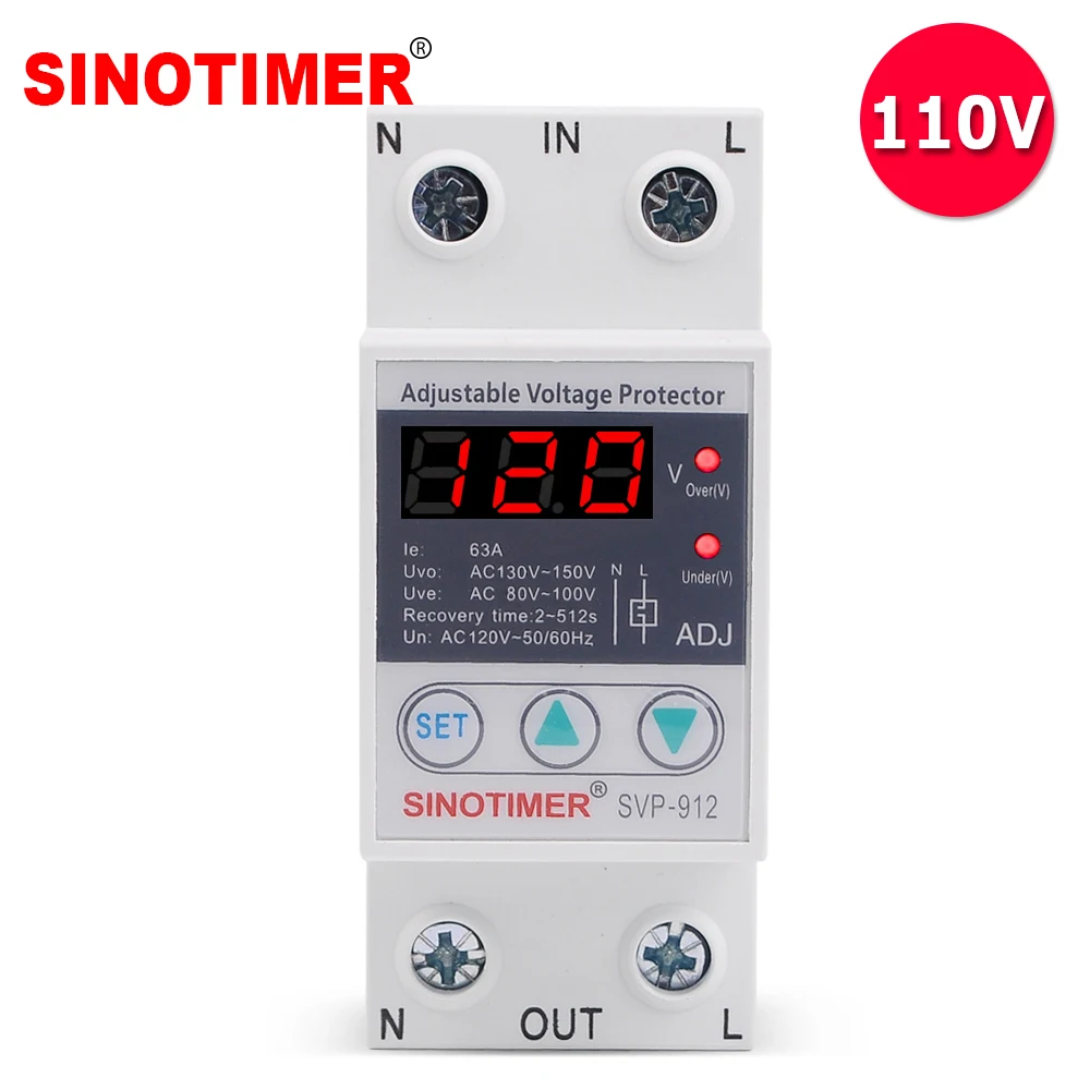 Trilho Ajustável Manual do Ruído do Relé da Tensão de 110v 120v 63a sobre sob o Interruptor de Transferência Automático do Dispositivo da Proteção da Monitoração da Tensão