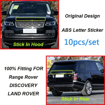 

10pcs/set For RANGE ROVER DISCOVERY Letter Hood Trunk Logo Badge Sticker Front Hood Tailgate Lettering Badge Emblem Decal