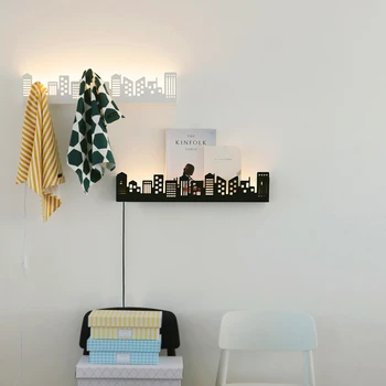 

Modern City Led Wall Lamp Shelf Lighting Fixtures Living Room Bedroom Wall Lights Luminaire Sconce Wall for Home Vanity Light